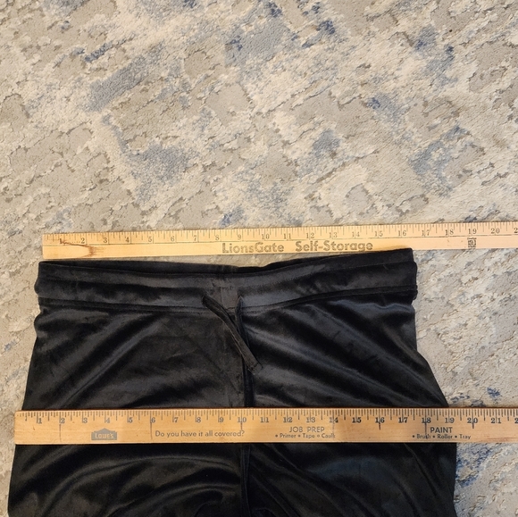 Juicy Couture Bling Stud Black Velvet Velour Pull On Pants Large Lounge Pajama - Picture 2 of 14